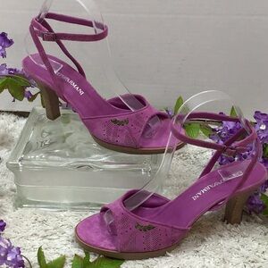 Armani lavender suede ankle strap sandals 37.5